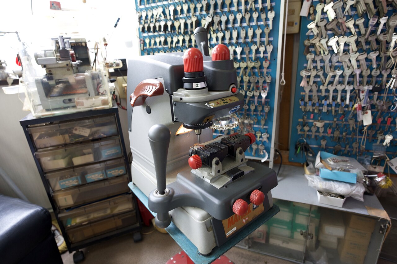 店内に設置しているディンプルキー用キーマシンMATRIXの全景
